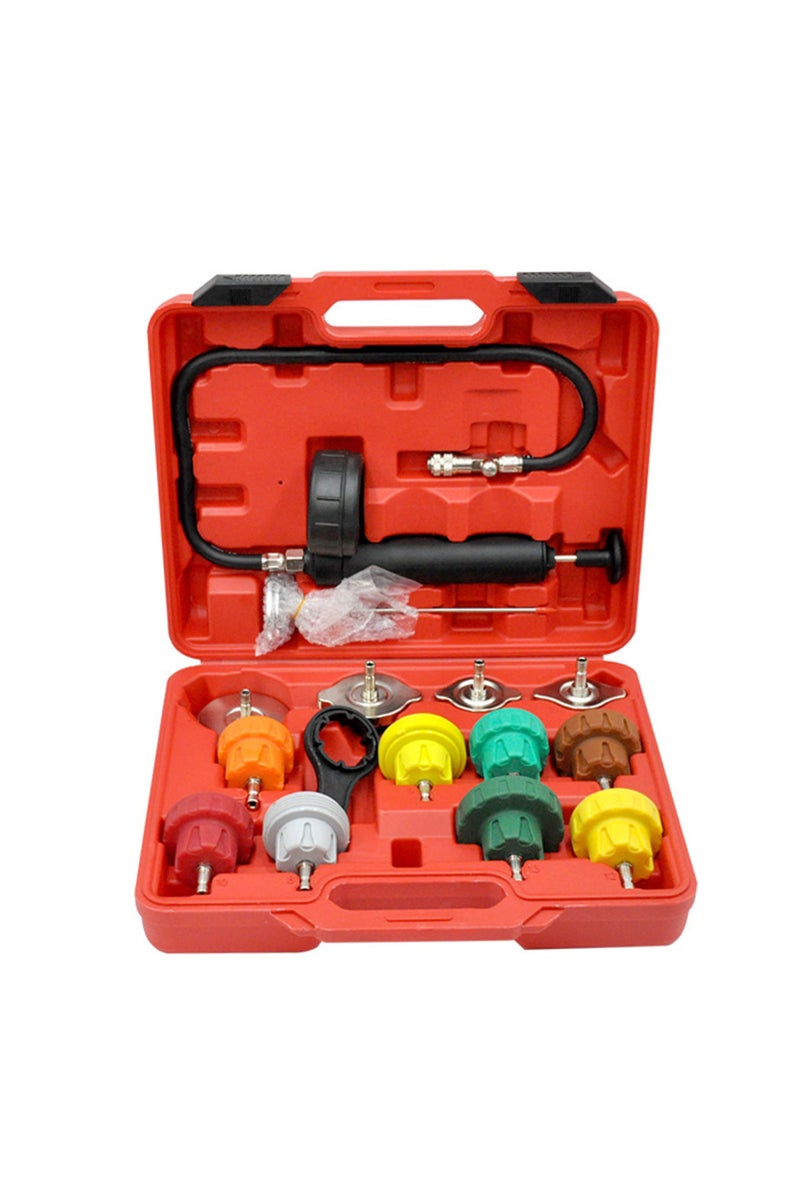 15Pcs Set 15Pcs Universal Radiator Pressure Tester Vacuum Type Cooling System Head Gasket Leak Test
