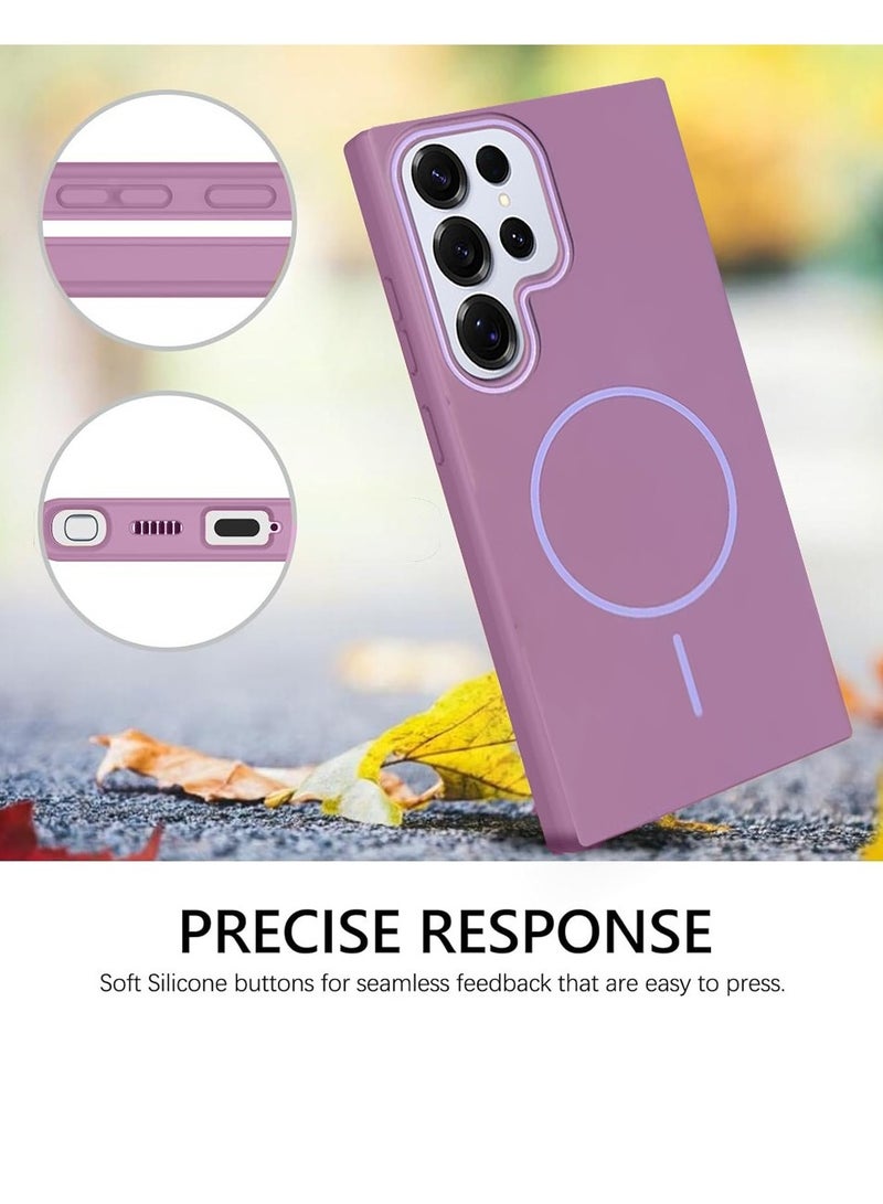 Techie غطاء خلفي صلب رقيق جداً غير لامع مع شحن لاسلكي مغناطيسي MagSafe لهاتف سامسونج جالاكسي S25 ألترا 2025 - بنفسجي - Image 3