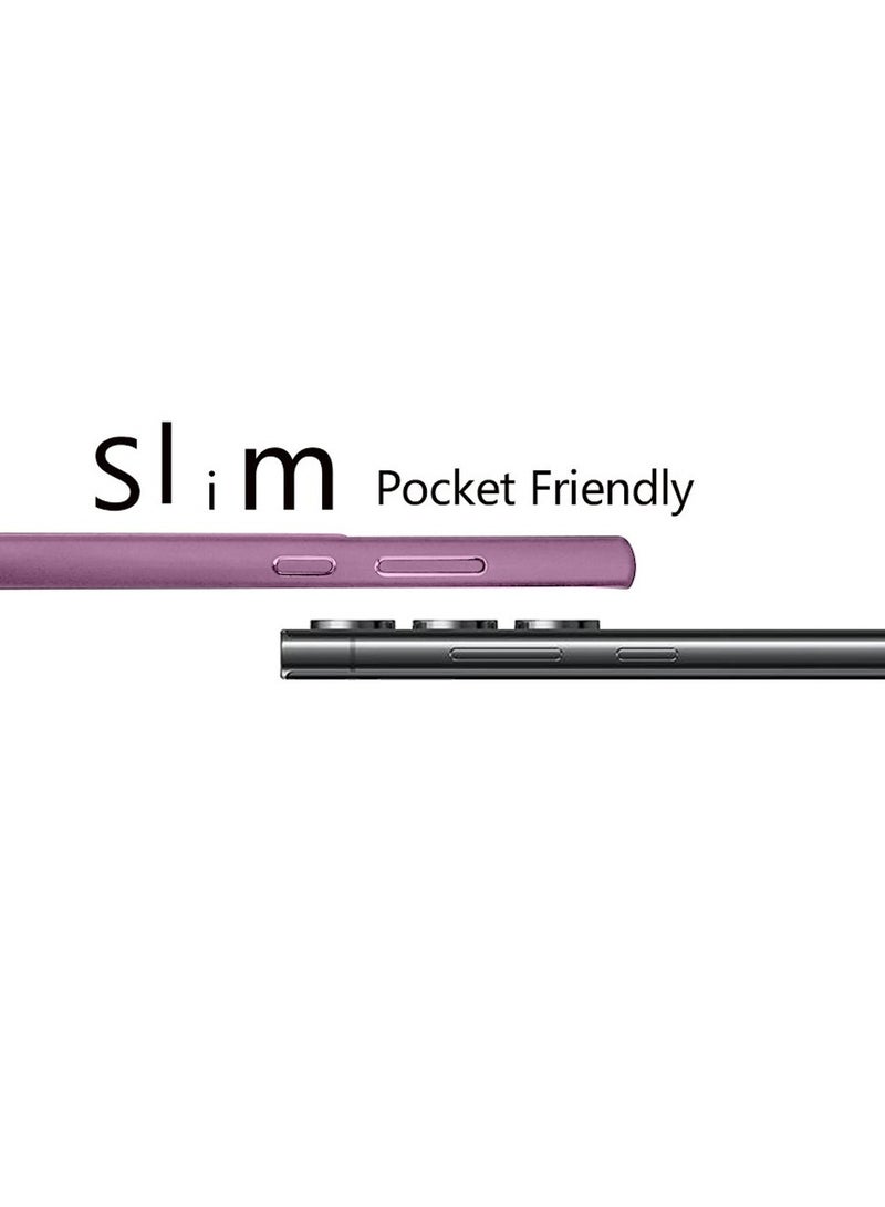 Techie غطاء خلفي صلب رقيق جداً غير لامع مع شحن لاسلكي مغناطيسي MagSafe لهاتف سامسونج جالاكسي S25 ألترا 2025 - بنفسجي - Image 5