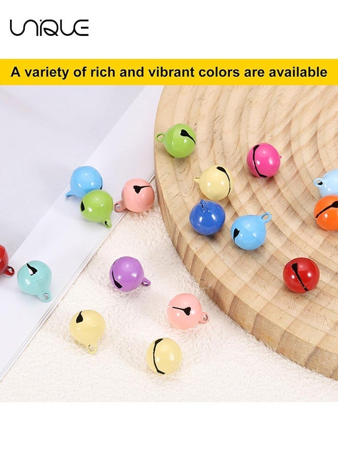 Unique 100 Pcs Colorful Metal Bell - 14mm 0.55in Mini Bells for Crafts Decor Home Festival Decorations Party Favors Pet Collars Keychain Making, 10 Colors - Image 4