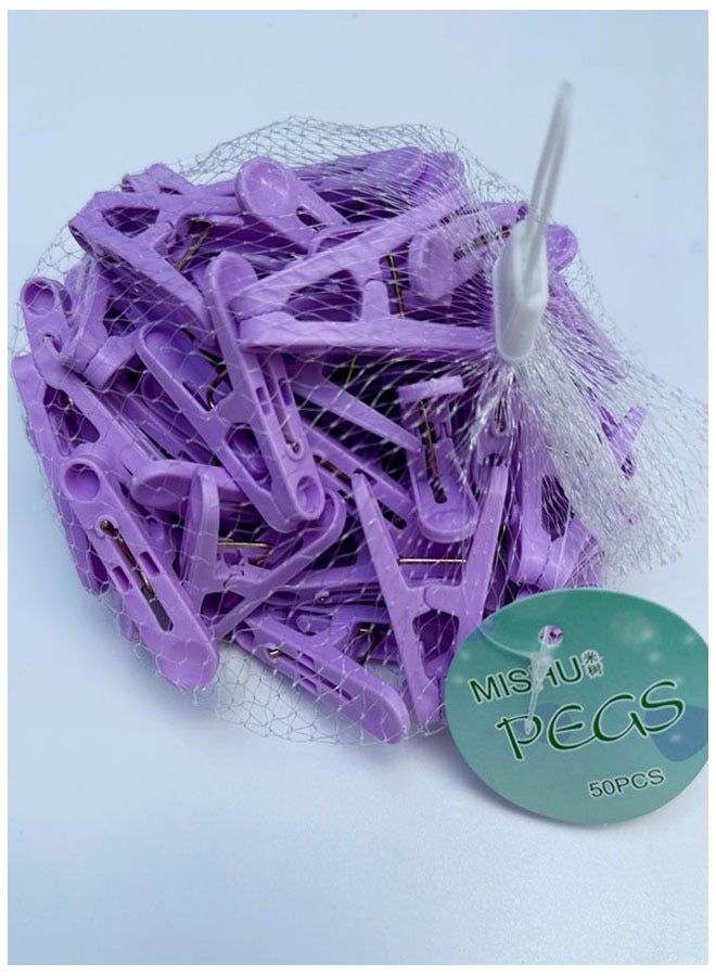 50pcs Plastic Clothespins Laundry Clips Colorful Clothespins  - Image 1