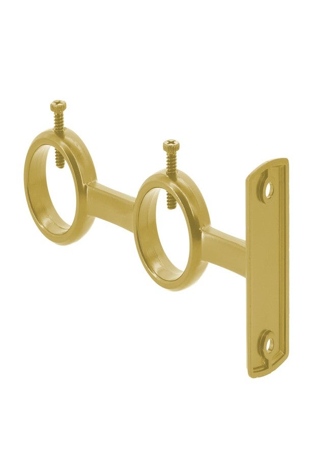AddGrace 2 Pack Double Curtain Rod Brackets 1 Inch Curtain Rod Holders for Bedroom Living Room (Gold) - Image 5