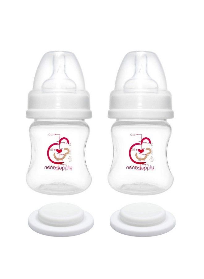 NENESUPPLY Wide Mouth Feeding Bottle 4.7Oz Storage Bottle Compatible With Spectra S2 Spectra S1 And 9 Plus Pumps Inc Nipple And Sealing Disc Compatible With Spectra Accessories And Spectra Pump Parts  - Image 1