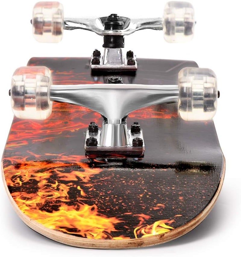 Chrome Wheels 31 inch Skateboard Double Kick Skate Board Cruiser Longboard 8 Layer Maple Deck Skateboards for Kids and Beginners - Image 4