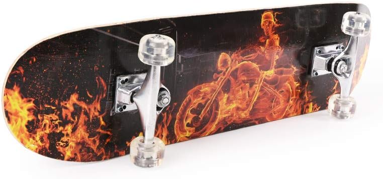 Chrome Wheels 31 inch Skateboard Double Kick Skate Board Cruiser Longboard 8 Layer Maple Deck Skateboards for Kids and Beginners - Image 3