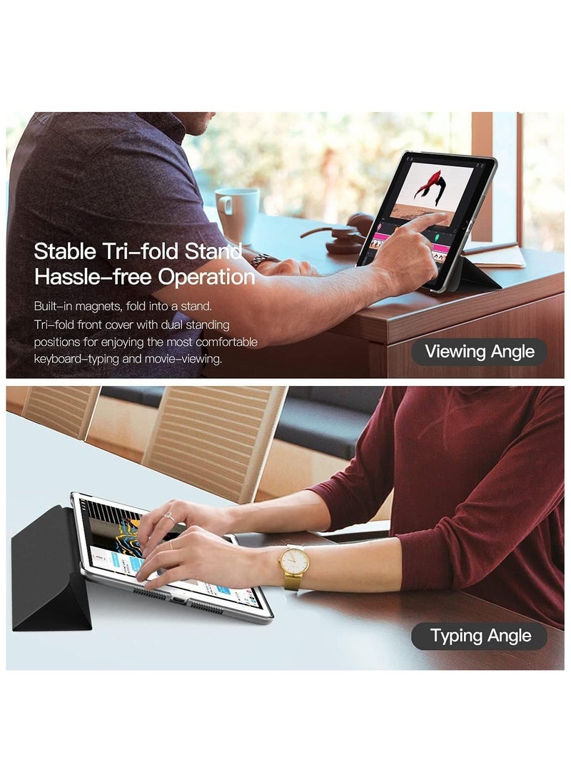 FARROBIZZ iPad 10.2 Case - iPad 9th Generation 2021/ iPad 8th Generation 2020/ iPad 7th Generation 2019 Case - Slim Translucent Hard PC Protective Smart Cover with Stand - Black  - Image 4