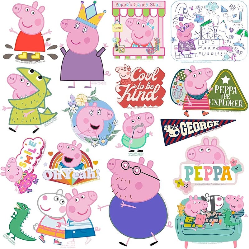 GRAPHICS & MORE Peppa  Sticker Pack Die Cut Vinyl Large Deluxe Stickers Variety Pack - Laptop, Water Bottle, Scrapbooking, Tablet, Skateboard, Indoor/Outdoor - Set of 50 - Image 3
