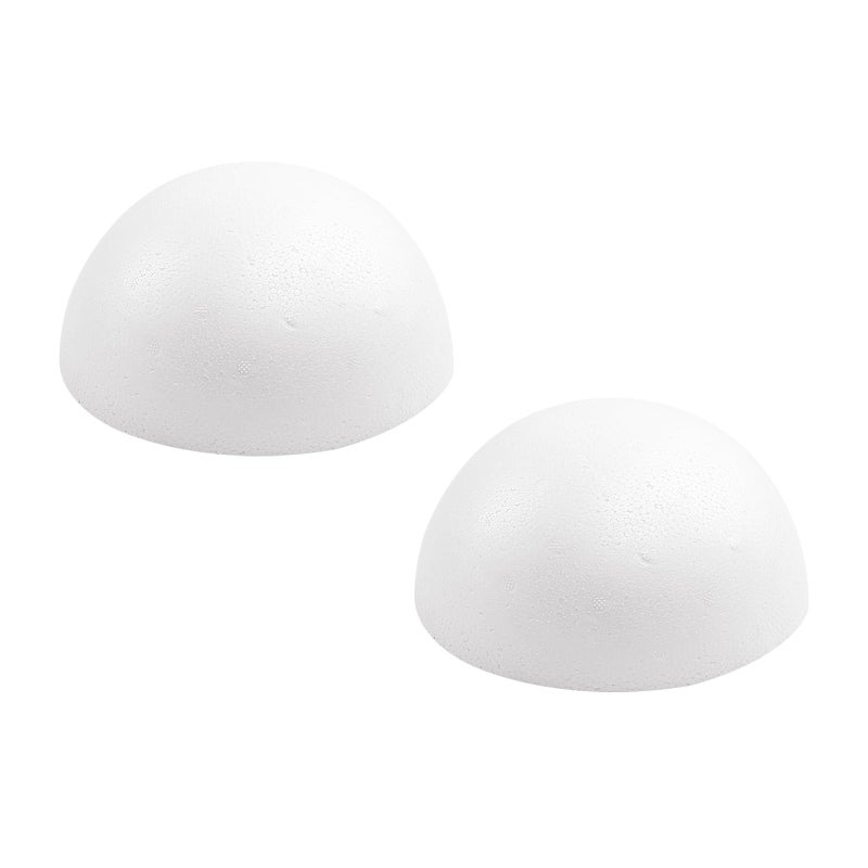 Crafjie 2PCS 6 Inchs White Foam Balls Half Round Polystyrene Half Foam Balls Craft Supplies Hemispherical Christmas Craft Ballfor DIY Home Craft Project and Art Decoration - Image 1