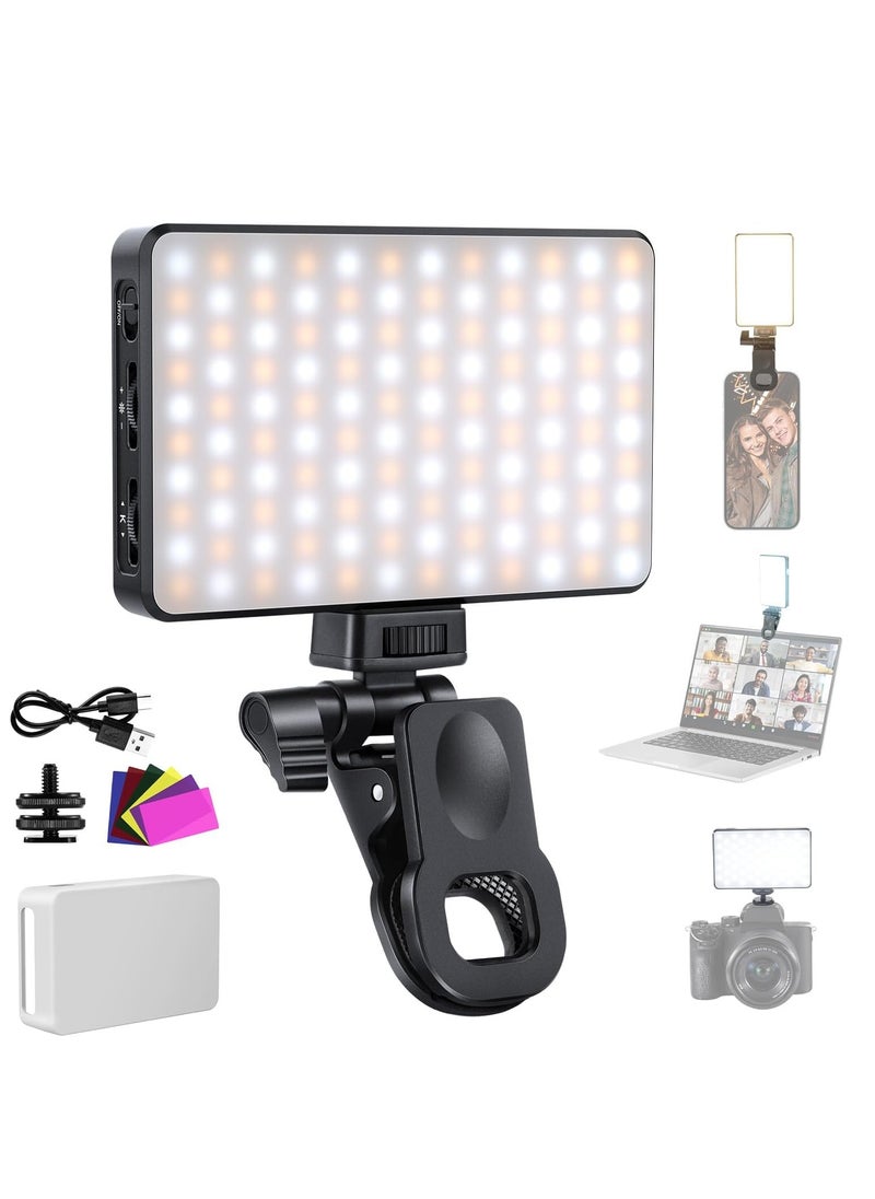 Generic Rechargeable LED Selfie Clip-On Light – Adjustable 2500K–9000K, CRI 95+, 3000mAh Battery, Color Filters & Diffuser – For Phone, Laptop, Camera, Zoom Calls & Video Content  - Image 1