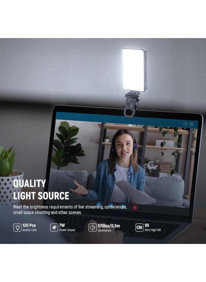 Generic Rechargeable LED Selfie Clip-On Light – Adjustable 2500K–9000K, CRI 95+, 3000mAh Battery, Color Filters & Diffuser – For Phone, Laptop, Camera, Zoom Calls & Video Content  - Image 4
