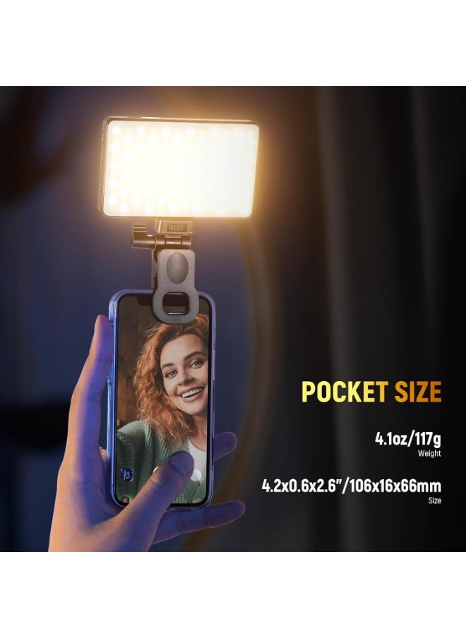 Generic Rechargeable LED Selfie Clip-On Light – Adjustable 2500K–9000K, CRI 95+, 3000mAh Battery, Color Filters & Diffuser – For Phone, Laptop, Camera, Zoom Calls & Video Content  - Image 3