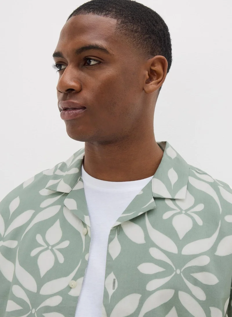 Matalan Sage Abstract Short Sleeve Shirt
