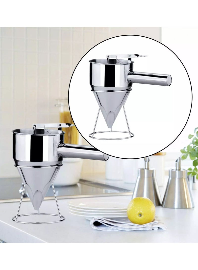 موزع خفاقة الفطائر من الفولاذ المقاوم للصدأ، فاصل يدوي لخلط العجين، فاصل لخبز الكعك، كوب قياس - Image 1