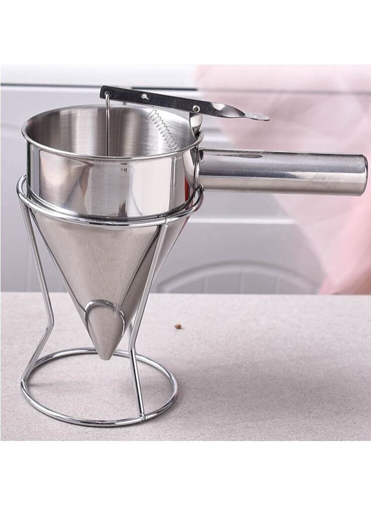 موزع خفاقة الفطائر من الفولاذ المقاوم للصدأ، فاصل يدوي لخلط العجين، فاصل لخبز الكعك، كوب قياس - Image 3