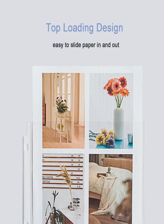 Seashell 100 Pack Clear Sheet Protectors 8.5 x 11 Inch, Page Protector for 3 Ring Binder, Top Loading Plastic Sleeves with Reinforced 3 Holes, Letter Size for School and Office Use - Image 3