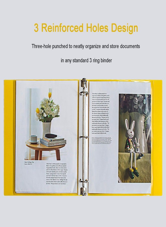 Seashell 100 Pack Clear Sheet Protectors 8.5 x 11 Inch, Page Protector for 3 Ring Binder, Top Loading Plastic Sleeves with Reinforced 3 Holes, Letter Size for School and Office Use - Image 5