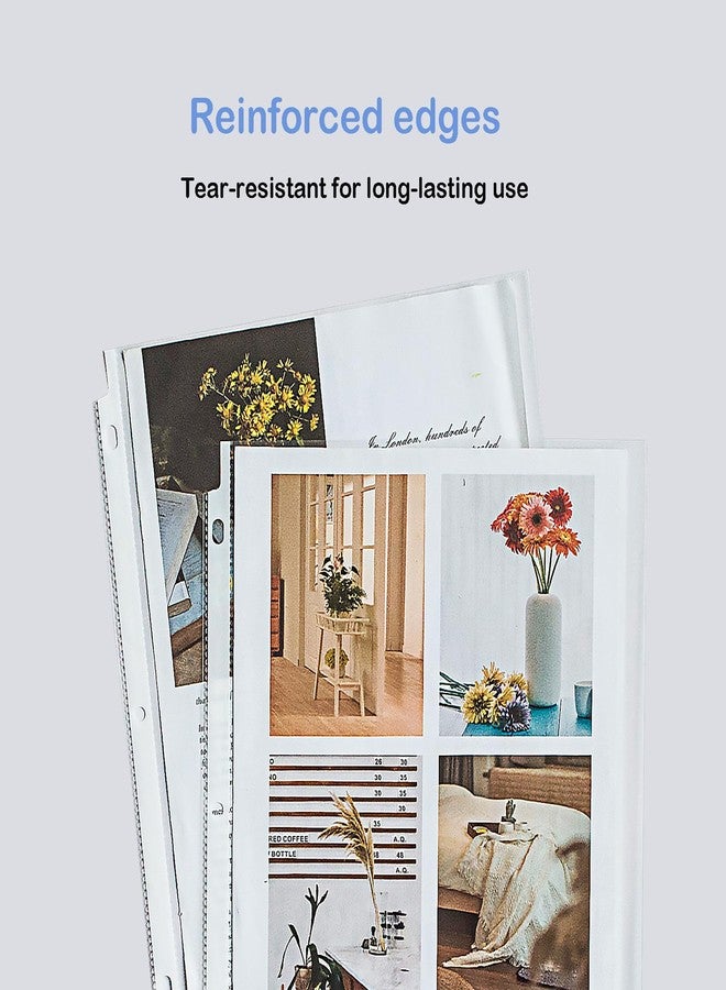 Seashell 100 Pack Clear Sheet Protectors 8.5 x 11 Inch, Page Protector for 3 Ring Binder, Top Loading Plastic Sleeves with Reinforced 3 Holes, Letter Size for School and Office Use - Image 2