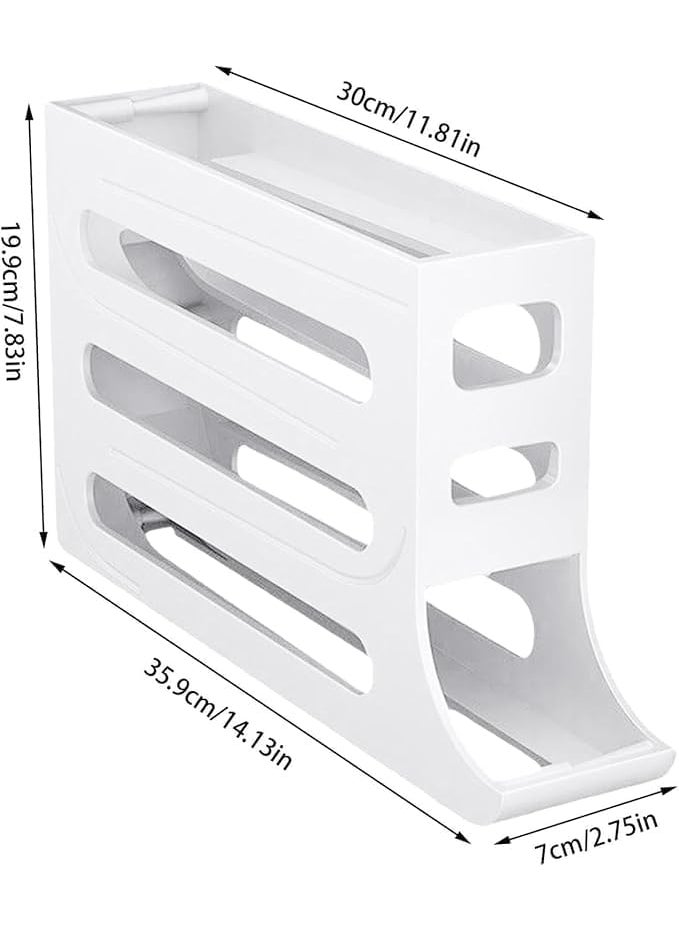 LISIOMO LISIOMO Automatic Egg Dispenser Box 4Tier Egg Storage Box for Fridge Holds upto 30 Eggs Egg Rolling Dispenser for Easy Acces MULTICOLOUR  - Image 2