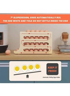 LISIOMO LISIOMO Automatic Egg Dispenser Box 4Tier Egg Storage Box for Fridge Holds upto 30 Eggs Egg Rolling Dispenser for Easy Acces MULTICOLOUR  - Image 4