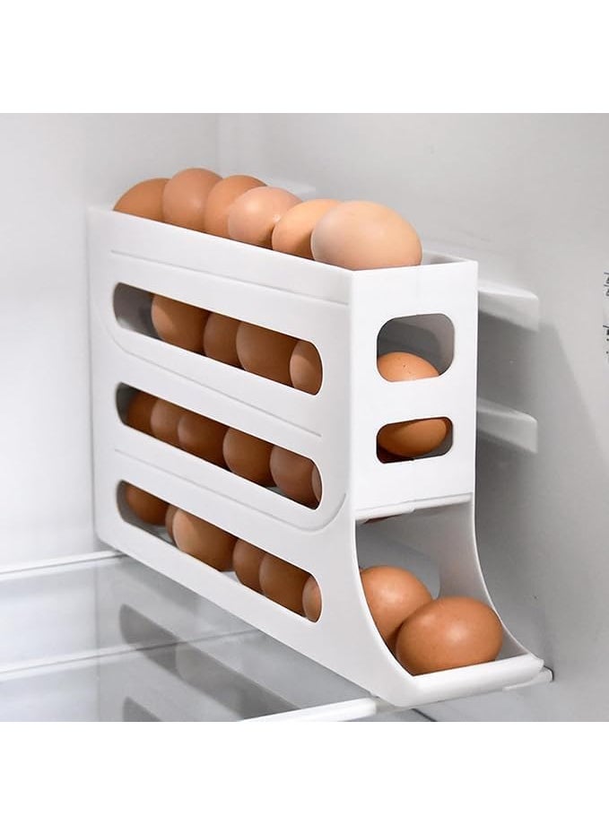 LISIOMO LISIOMO Automatic Egg Dispenser Box 4Tier Egg Storage Box for Fridge Holds upto 30 Eggs Egg Rolling Dispenser for Easy Acces MULTICOLOUR  - Image 1