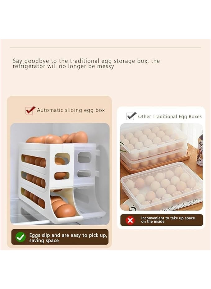 LISIOMO LISIOMO Automatic Egg Dispenser Box 4Tier Egg Storage Box for Fridge Holds upto 30 Eggs Egg Rolling Dispenser for Easy Acces MULTICOLOUR  - Image 5