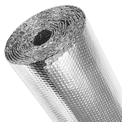 fowong Reflective Window Insulation Roll, 59"x99" Window Insulation Kit for Winter, Thermal RV Reflcetive Aluminum Foil Bubble Heat Shield Radiant Barrier for Garage, Roof, Attic - Image 1