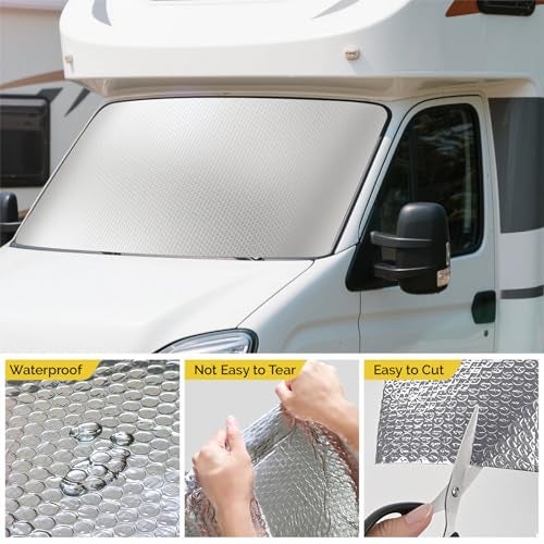 fowong Reflective Window Insulation Roll, 59"x99" Window Insulation Kit for Winter, Thermal RV Reflcetive Aluminum Foil Bubble Heat Shield Radiant Barrier for Garage, Roof, Attic - Image 5