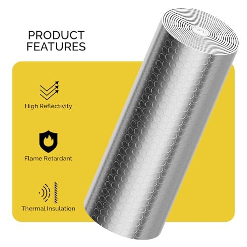 fowong Reflective Window Insulation Roll, 59"x99" Window Insulation Kit for Winter, Thermal RV Reflcetive Aluminum Foil Bubble Heat Shield Radiant Barrier for Garage, Roof, Attic - Image 3