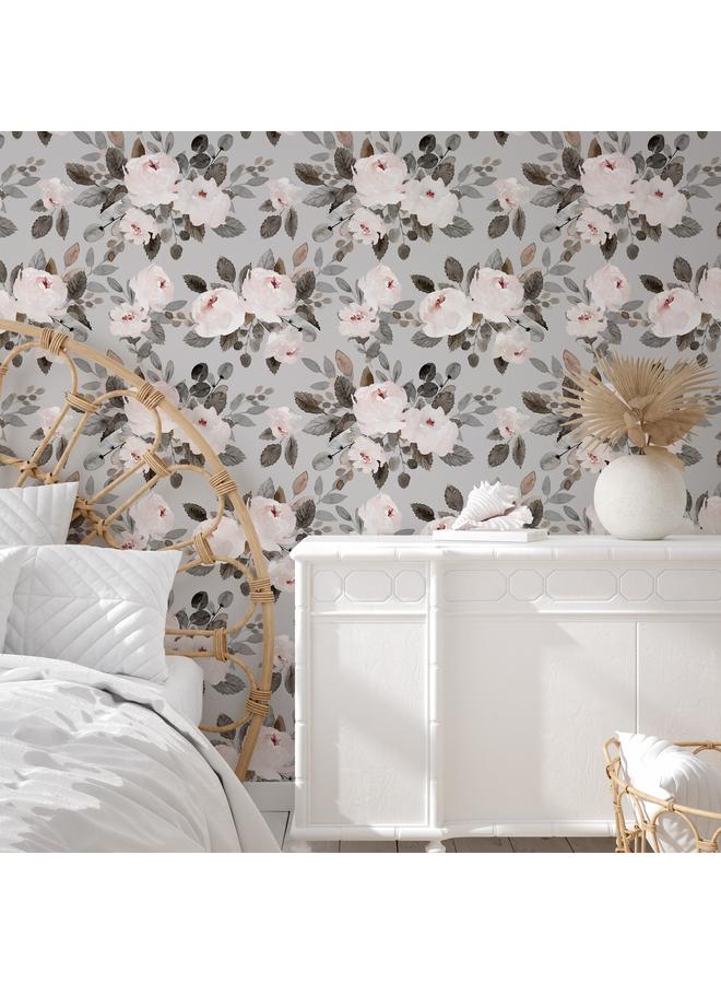 Bluejw Watercolor Vintage Rose Pink Flower Peel And Sticker Wallpaper, Waterproof Plant Wall Sticker Removable Mural Decoration - Image 2