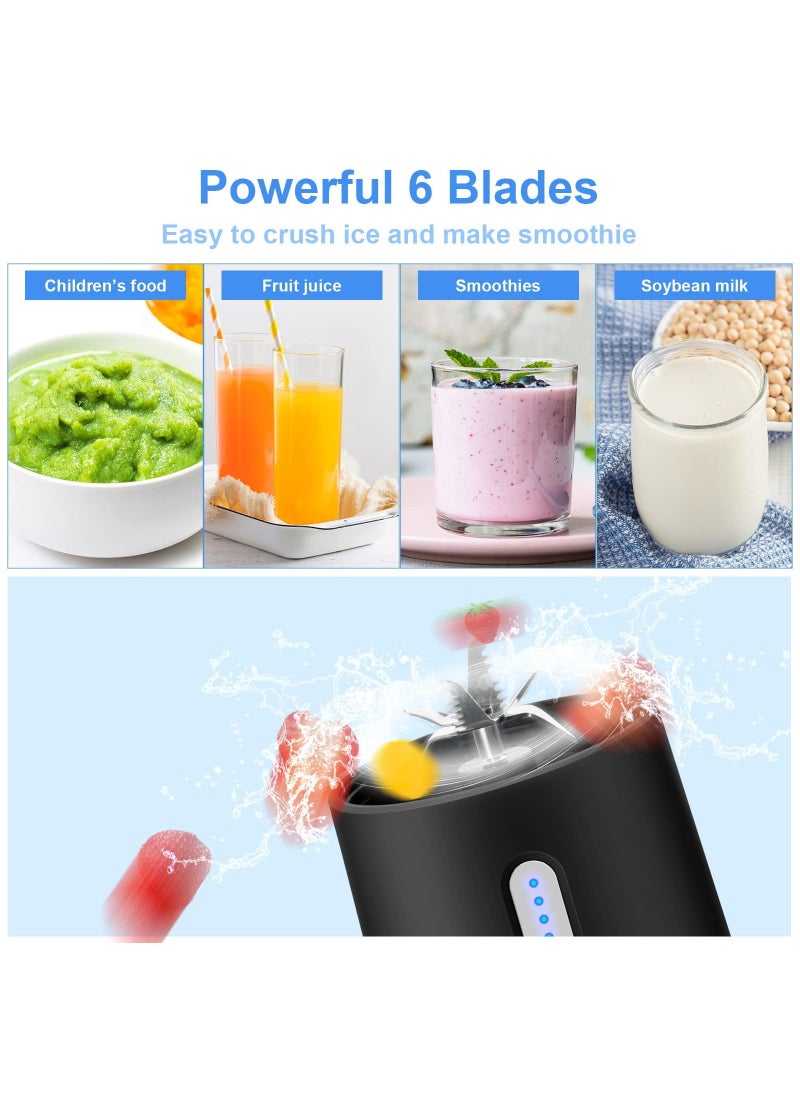 Cuken - Portable Blender, 500ml Cup for Travel, Mini Personal Size Mixer for Shakes, Fruit Juice, Black - Image 1