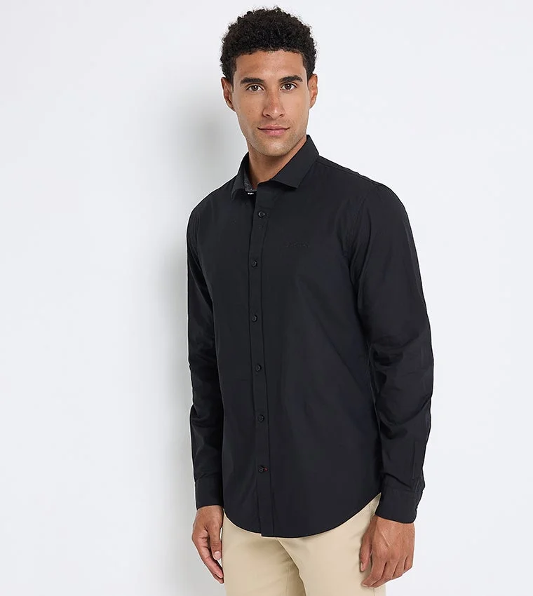 بين شيرمان Ben Sherman Men's Long Sleeve Solid Shirts