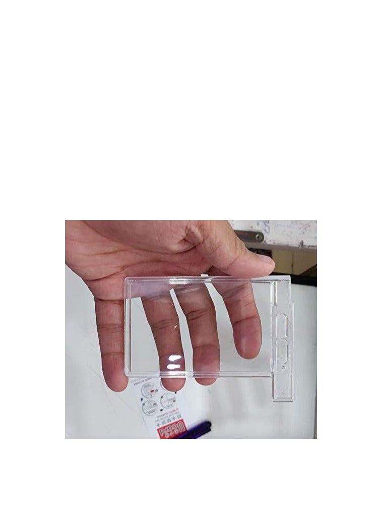 MODEST 5 Pieces Clear ID Badge Holder with Lanyard, with Lanyard ID Card Holder Waterproof Clear Plastic Vertical Name Tags Badge Holders Transparent CRISTAL CLEAR BLACK LANYARD - Image 4