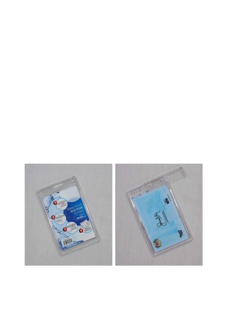 MODEST 5 Pieces Clear ID Badge Holder with Lanyard, with Lanyard ID Card Holder Waterproof Clear Plastic Vertical Name Tags Badge Holders Transparent CRISTAL CLEAR BLACK LANYARD - Image 5