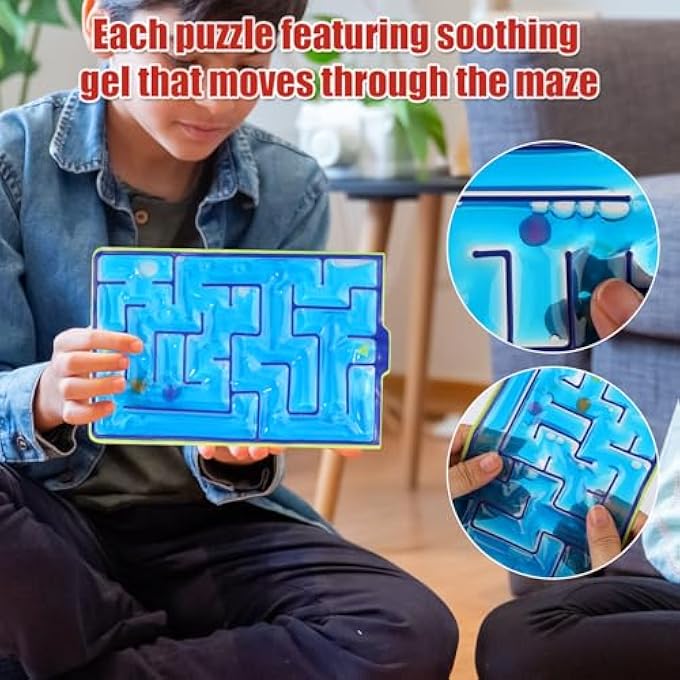 lasuroa 3 Pieces Sensory Maze Toy, Fidget Toys Sensory Board Squeeze Puzzle Calming Toys for Adults Kids for Autism Stress School Classroom Home - Image 4