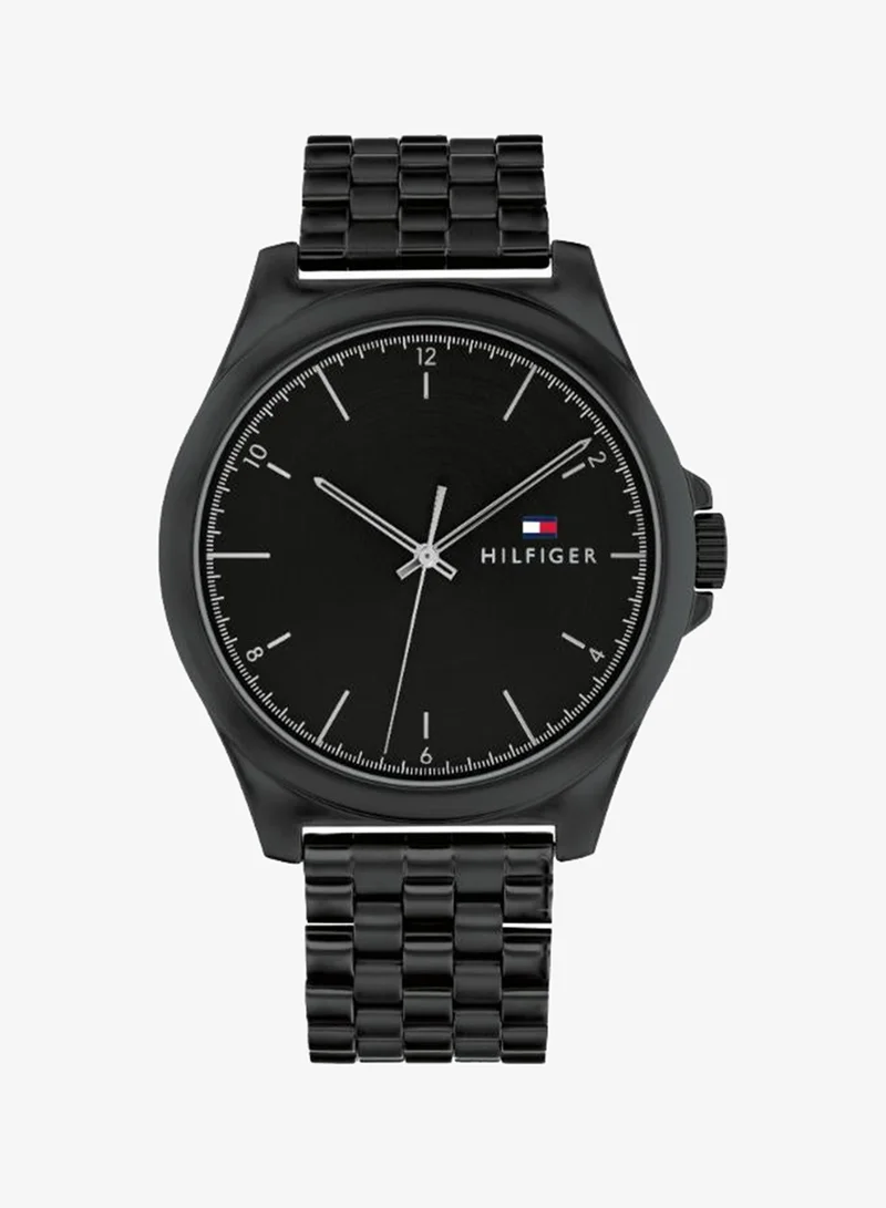 TOMMY HILFIGER 3-Hand Mens Quartz Movement Watch With Black Stainless Steel Bracelet - 1710613