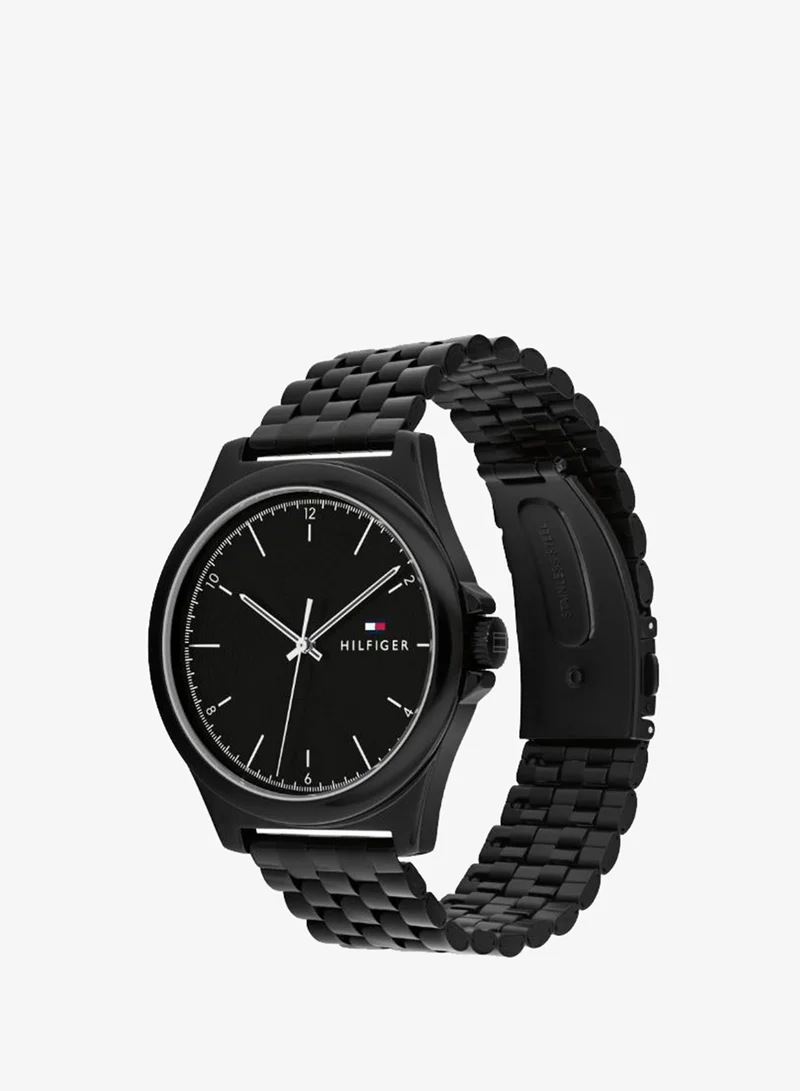 Tommy Hilfiger  3-Hand Mens Quartz Movement Watch With Black Stainless Steel Bracelet - 1710613 for Men | Best Price UAE