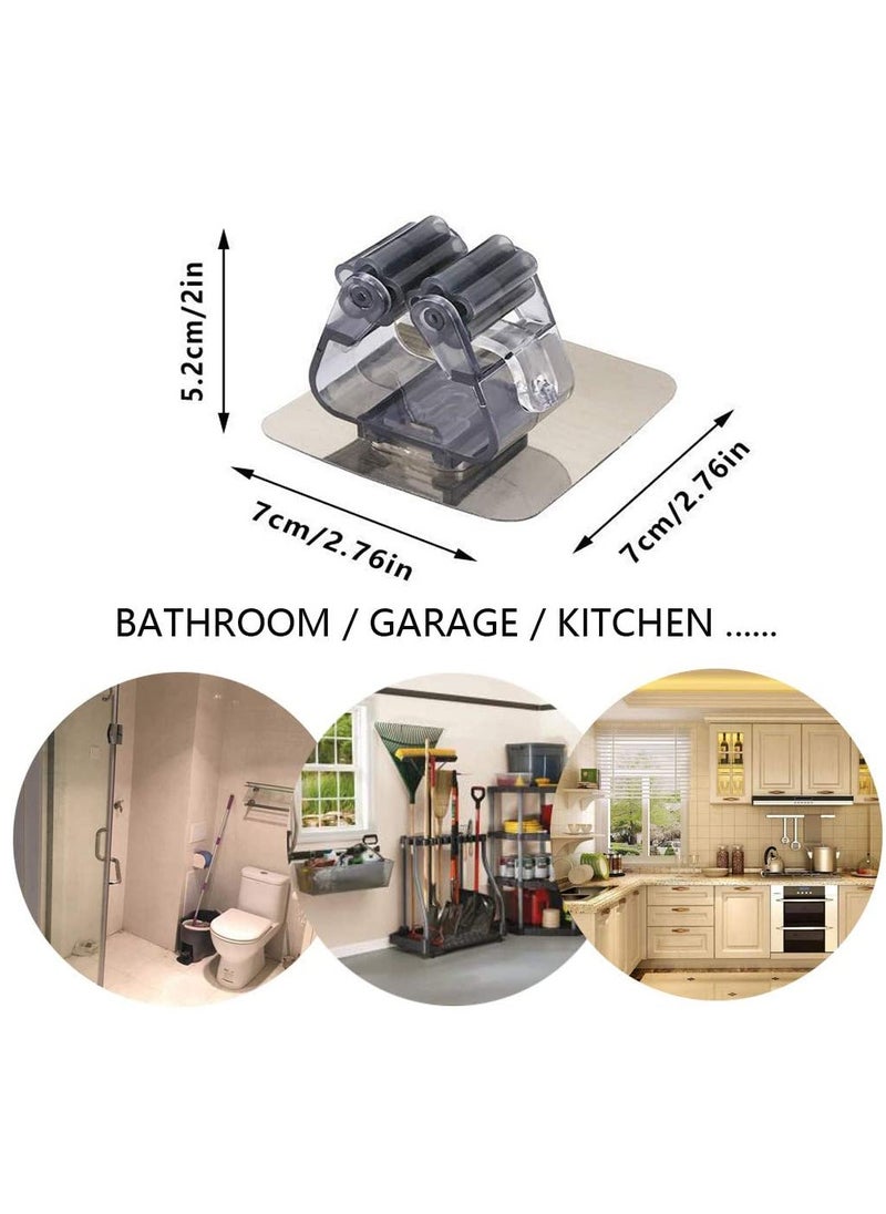 HomarKet 3-Piece Wall Mounted Mop And Broom Holder Set Black 7 x 7x5.2 centimeter  - Image 3