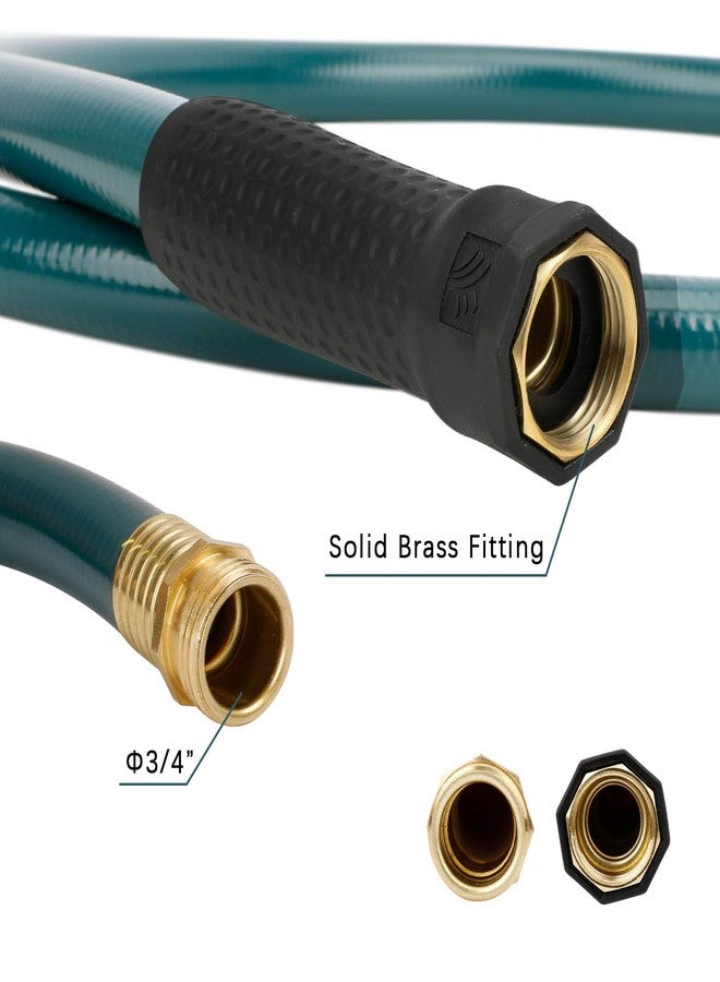 Worth Garden 5/8in. x 4ft Short Hose - 5/8" x4' Replacement Leader Hose for Hose Reel - Durable PVC Non Kinking Heavy Duty Water Hose with Brass Hose Fittings Dark Green - Image 3