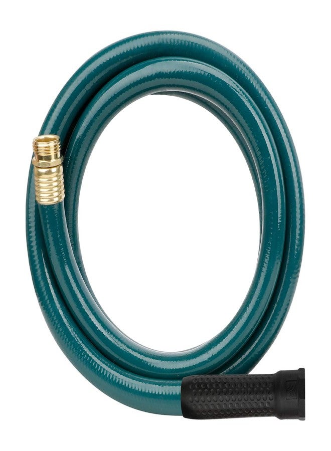 Worth Garden 5/8in. x 4ft Short Hose - 5/8" x4' Replacement Leader Hose for Hose Reel - Durable PVC Non Kinking Heavy Duty Water Hose with Brass Hose Fittings Dark Green - Image 1
