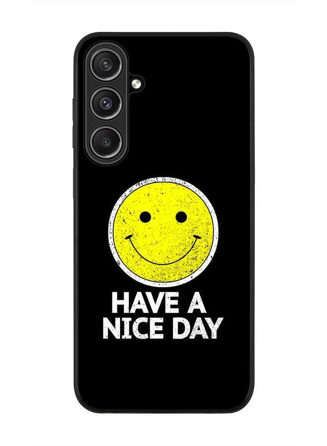 Stylizedd Rugged Black Edge case for Samsung Galaxy S23 FE, Custom Slim fit Flexible Anti Drop Thin Phone Case Cover - Have a nice day - Image 1