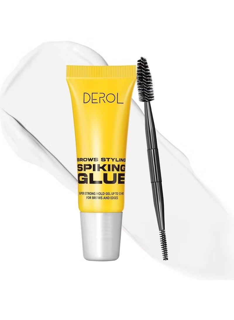 DEROL Eyebrow Fix Gel, Lightweight Brow Makeup Gel with Brush, 2 in1 Eyebrow & Hair Edges Setting Glue for Long-Lasting Hold, Waterproof, Smudge-Resistant, Quick-Dry Brow Styling Wax, Clear  - Image 1