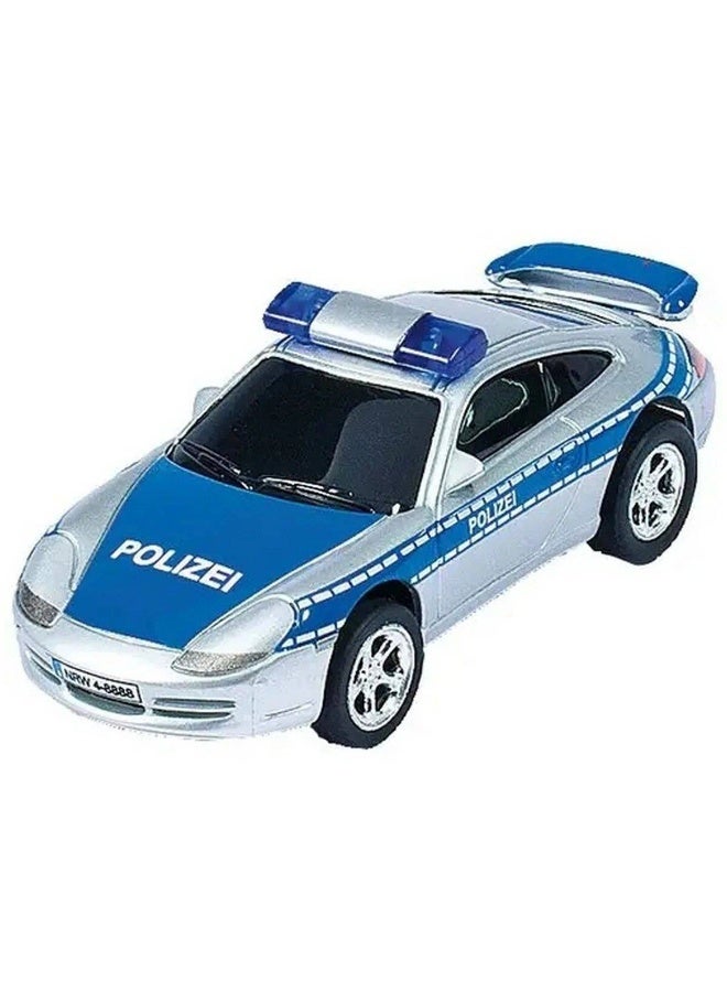 Carrera Pull N Speed Porsche GT3 Pull-Back Police Car (1:43, Silver/Blue)