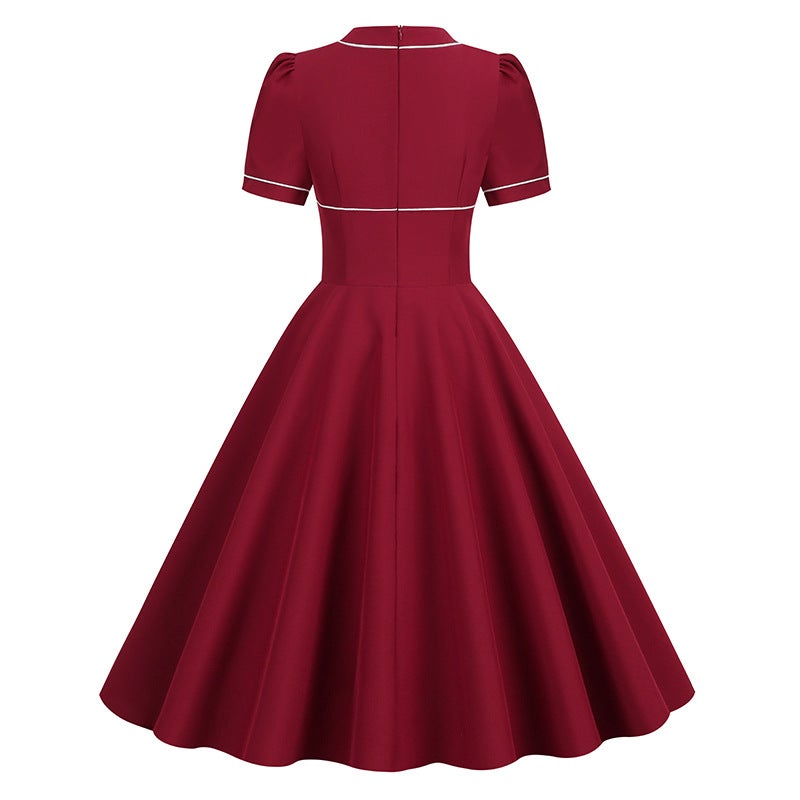 Vintage Short Sleeve A-Line Dress 8032 - Image 4