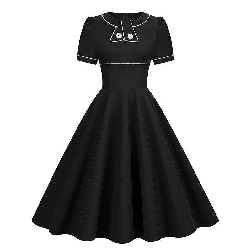 Vintage Short Sleeve A-Line Dress 8032 - Image 5