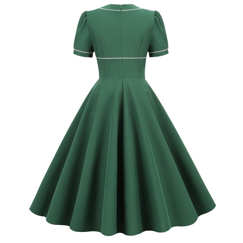 Vintage Short Sleeve A-Line Dress 8032 - Image 2