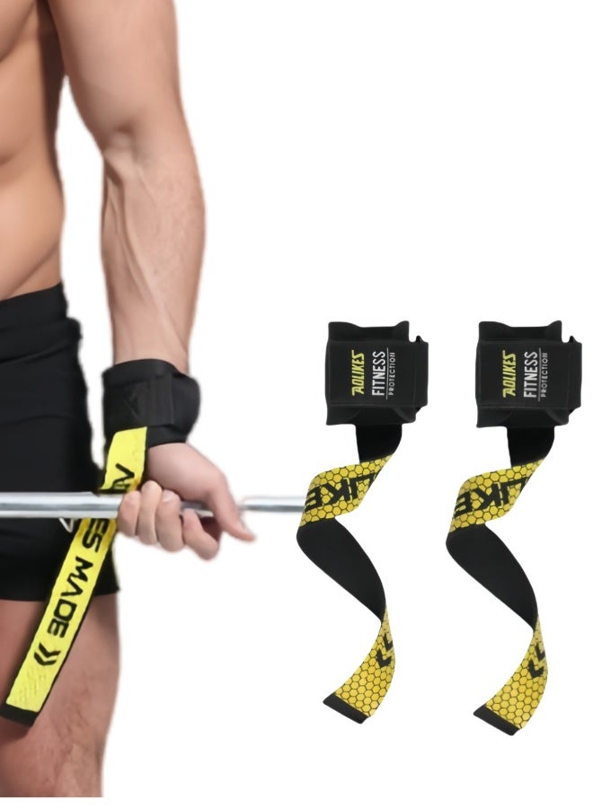 AOLIKES 2 Pack Weightlifting Assist Straps, Fitness Wrist Straps, Non-slip Neoprene Straps, Handlebar Straps, Silicone Sports Band Wrist Straps - Image 1