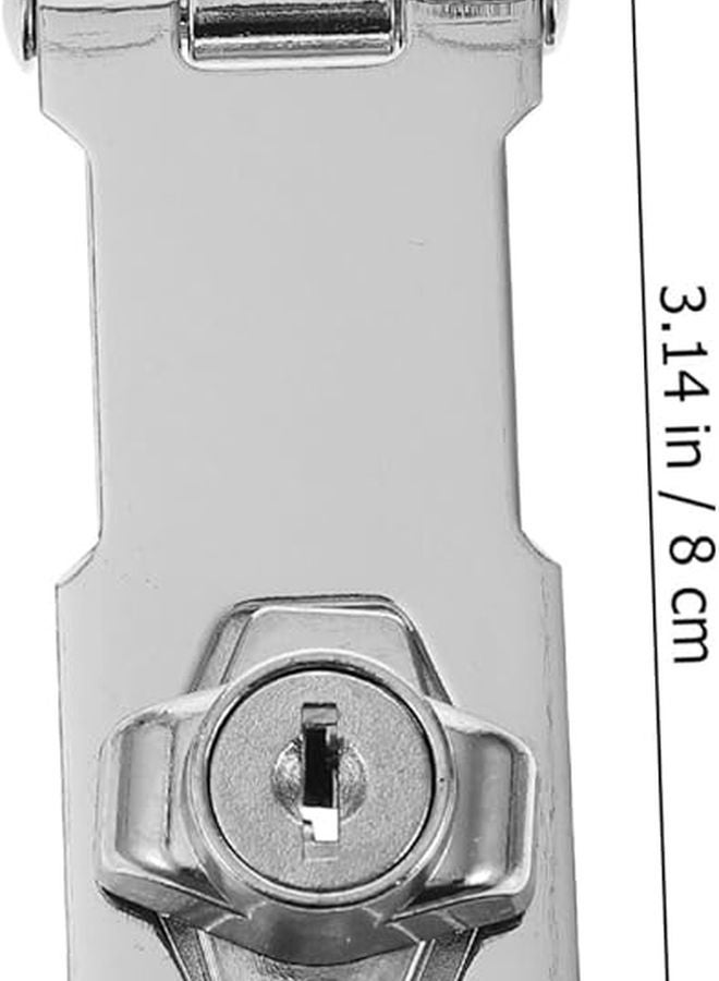 Jojofuny 2pcs Stainless Steel Keyed Hasp Lock for Door Security Easy Installation Concealed Screws - Image 3