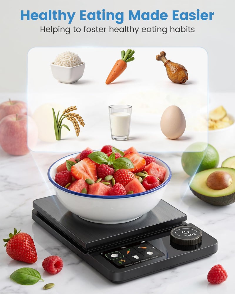 INSMART Smart Food Scale with Nutrition Calculator, Kitchen Scale with App for Calories, Fat, Carbs & Protein Tracking, 0.1g High Precision Calorie Scale for Meal Prep & Weight Loss, LED Display, 11lb - Image 5