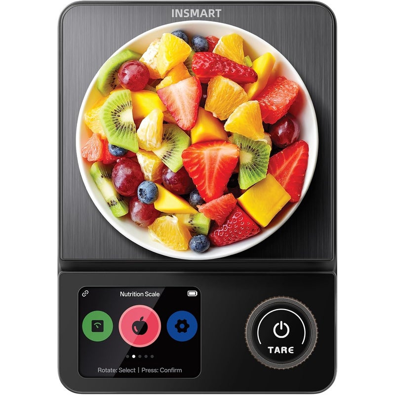 INSMART Smart Food Scale with Nutrition Calculator, Kitchen Scale with App for Calories, Fat, Carbs & Protein Tracking, 0.1g High Precision Calorie Scale for Meal Prep & Weight Loss, LED Display, 11lb - Image 1
