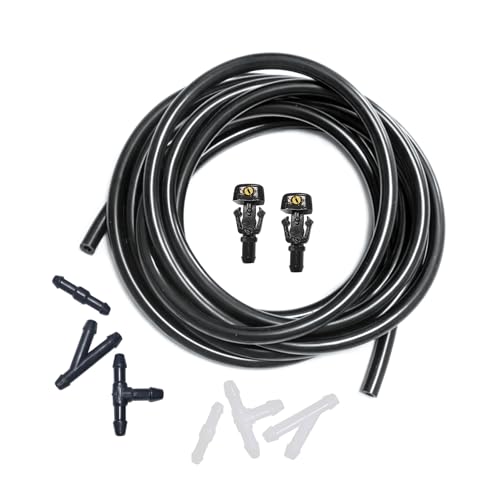 YIENAKFUN Front Windshield Washer Nozzles Kit for 20042013 Ford F150 Wiper Spray Washer Jet and Hose repair kit with 3M Fluid Hose 6 Connectors - Image 1